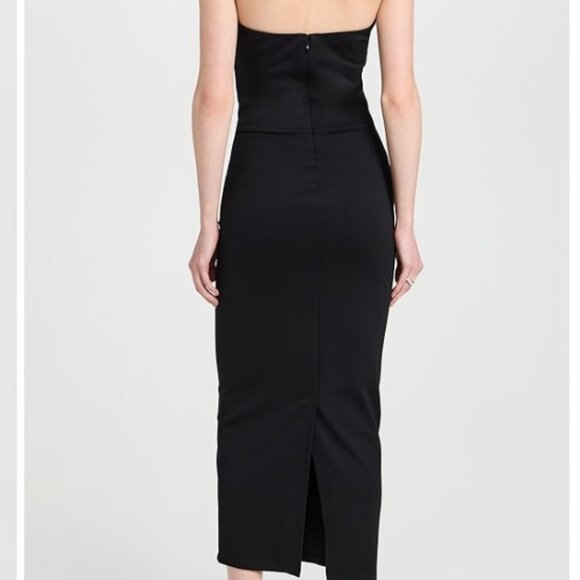 STAUD Cortona Strapless Midi Dress Ponte Jersey - Picture 2 of 4